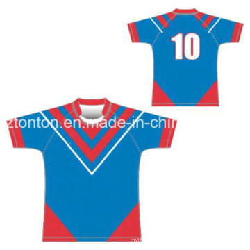 Jersey de rugby con cuello redondo sublimado